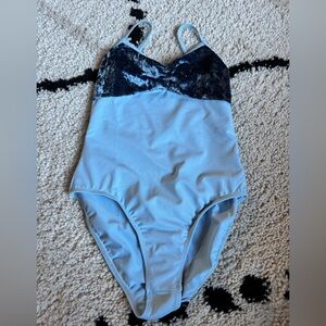 Dux Dance blue velvet leotard